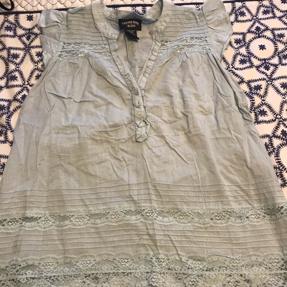 Blue lace shirt